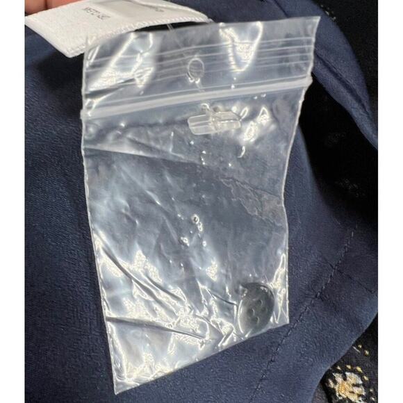 Garnet Hill Dress Womens XS Blue Floral Crepe Drop Waist Buttons Cottage Boho - Picture 15 of 16